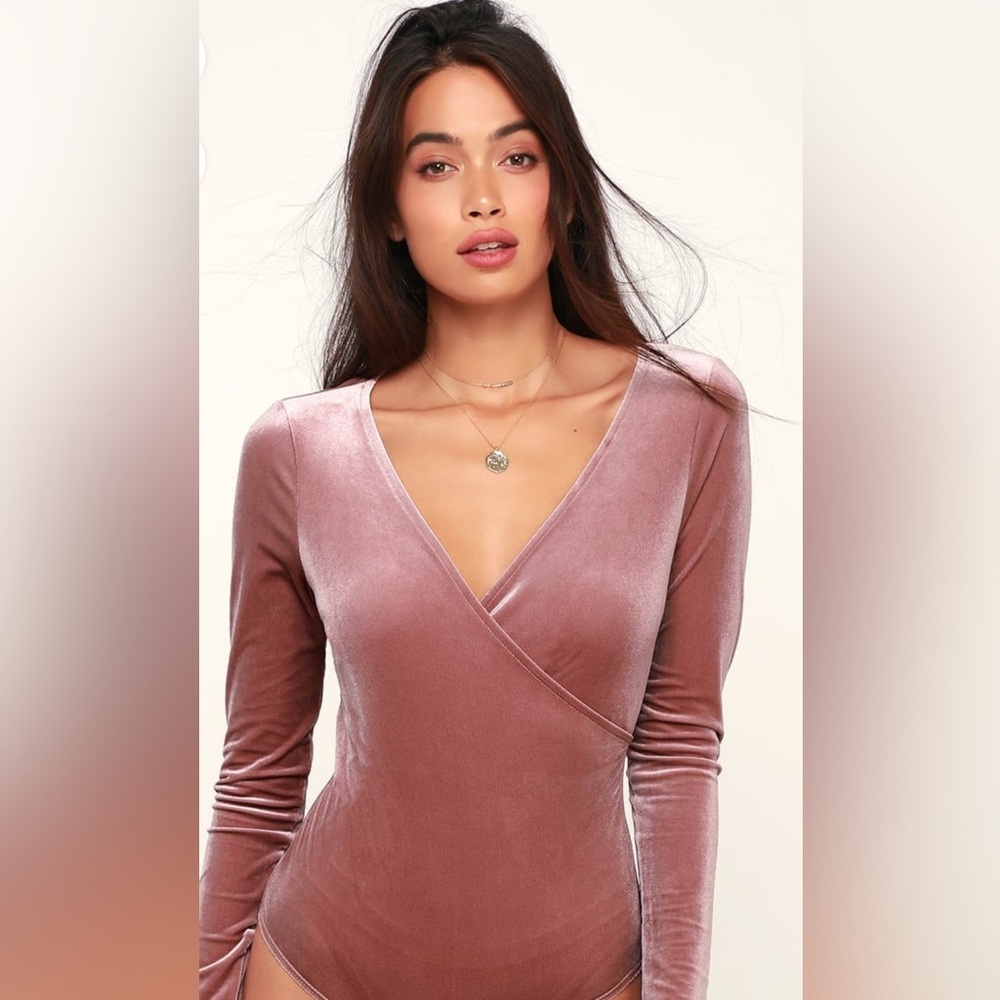 Madewell Crushed Velvet Long Sleeve Bodysuit